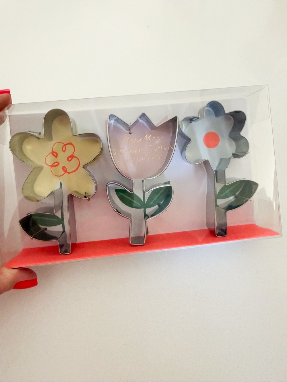 Meri Meri Floral Metal Cookie Cutters - Yellow, Pink & White